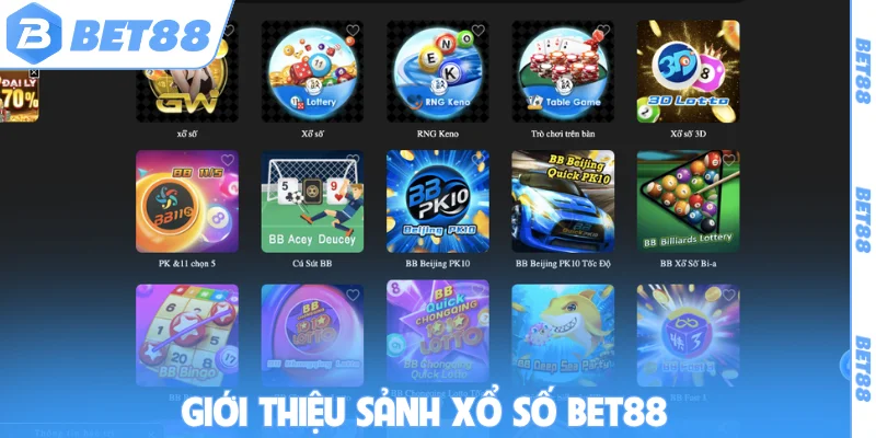 Giới thiệu sảnh xổ số BET88