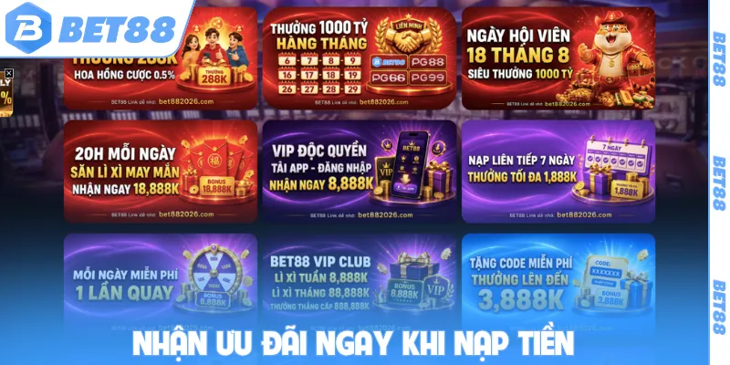 Nhận ưu đãi ngay khi nạp tiền