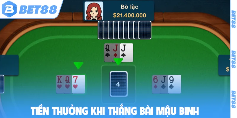 Tiền thưởng khi thắng bài mậu binh